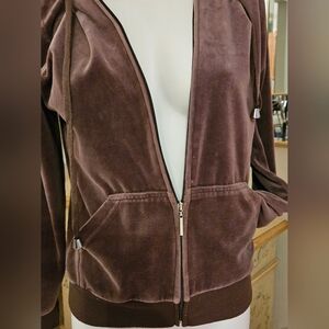 Hoodie velour Brown